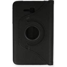 Sylar Samsung Galaxy T110 / T113 Tab 3 Lite 7 Kılıf 360 Tablet Deri Kılıf - Siyah