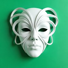 3D Tasarım Kişiye Özel Tasarım Mask Ham Beyaz Renkte Gönderilir Boya Size Aittir