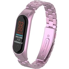 Sylar Mi Band 4 Metal Baklalı Kordon - Rose