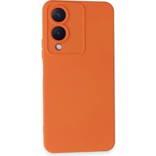 Sylar Vivo Y17S Kılıf Nano Içi Kadife Silikon - Turuncu