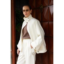 Facette Scarlet Gabardin Oversize Ceket Ekru
