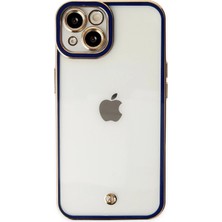 Sylar iPhone 14 Plus Kılıf Liva Lens Silikon - Mavi