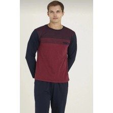 Kly Uzun Kollu Erkek Pijama Takımı-Bordo