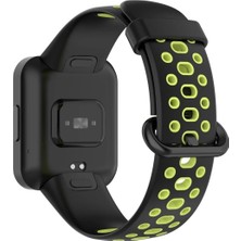 Sylar Redmi Watch 2 Spor Delikli Kordon - Siyah-Yeşil