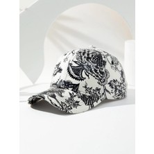 Valkyrie Kadın Siyah Beyaz Desenli Ayarlanabilir Şapka Baseball Cap Günlük Spor Şapka