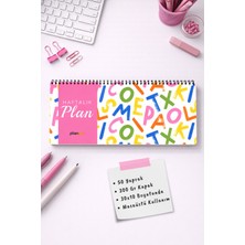Tarihsiz Spiralli Haftalık Masaüstü Planlayıcı - Karışık Harfler - 10X30 cm Plango