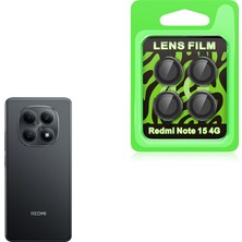 Kupa Redmi Note 15 4g Uyumlu Kamera Lens Koruyucu Temperli Kırılmaz Cam Koruma Siyah