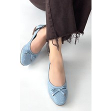 Erbilden Jnues Mavi Deri Babet Ayakkabı