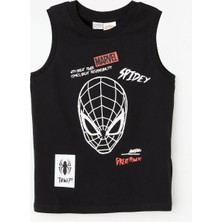 LC Waikiki Lcw Kids Siyah Bisiklet Yaka Spider-Man Baskılı Erkek Çocuk Atlet