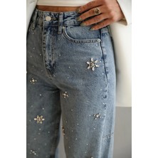 Purple By Banu Mavi Taş Detay Mom Jean