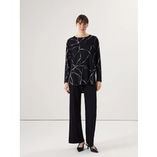 LC Waikiki Lcwaıkıkı Classic Bisiklet Yaka Desenli Kadın Bluz