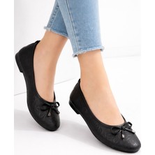 Erbilden Jnues Siyah Deri Babet Ayakkabı