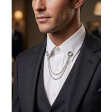 Godfroy Gümüş Renk Gömlek Yaka Broş Iğnesi