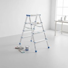 MiraLive 4+4 Çift Basamaklı Alüminyum Metal Merdiven