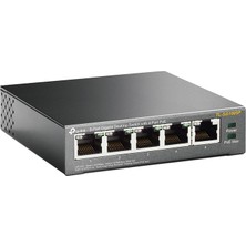 SHC4200 Tp-Link TL-SG1005P, 5 Port, Gigabit, 4 Port Poe 56W, Yönetilemez, Metal Kasa, Masaüstü Switch