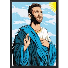 G.o.a.t. Messi’nin Modern Miti Beyaz Çerçeveli Tablo