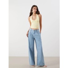 LC Waikiki Jeans Indigo Wideleg Kadın Jean Pantolon