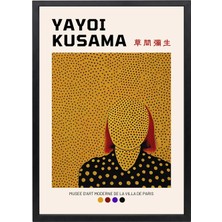 Yayoi Kusama: Soyut Avangart Yüzler Siyah Çerçeveli Tablo