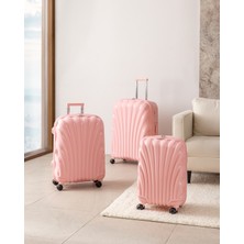 Madame Coco Huitre 3'lü Set Valiz/bavul - Pudra