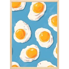 Sunny Side Up - Pop Art Yumurta Desenli Tablo Beyaz Çerçeveli Tablo