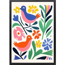 Matisse'in Kuşları Siyah Çerçeveli Tablo