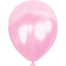 Party Express 12" Metalik Balon 8 Adet - Açık Pembe