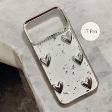 Bruntoo BR Iphone 17 Pro Uyumlu Kılıf Şeffaf Simli Figürlü Desenli Koruyucu Kapak