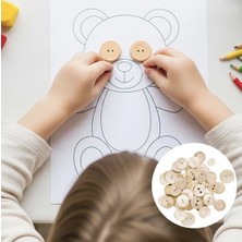 KİKA Tahta Düğme 2 Boy 40 Adet