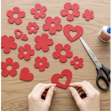 KİKA 50X70 Eva Tabaka  1 Adet Simli Kırmızı