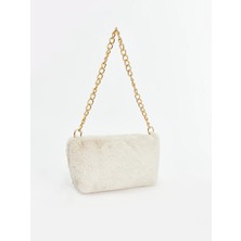 LC Waikiki Lcw Accessorıes Ekru Pelüş Kadın Baget Çanta