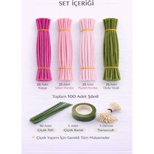 Waxera 100 Adet Renkli Şönil ve Çiçek Yapım Seti (Tam Başlangıç Seti)