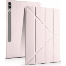 Raftan Topla Samsung Galaxy X510 Tab S9 Fe 11 Kılıf Kalemlikli Mars Tablet Kılıfı - Rose Gold