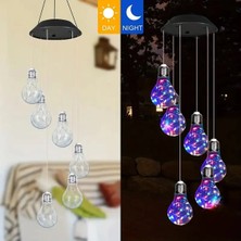 YeniTech Güneş Enerjili LED Rüzgar Ampul 7 Renk Değişimli Bahçe Aydınlatma Otomatik Yanan Dekoratif Rüzgar Çanı Iç Dış Mekan Balkon Veranda Süs Işığı Dilek Şişesi Tasarım
