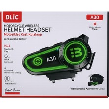 Alpotekno Blıc A30 Bluetooth 5.3 Motosiklet Kask Intercom Kulaklık – Rgb Işıklı, Su Geçirmez, Çift Telefon Bağlantı, Sesli Komut