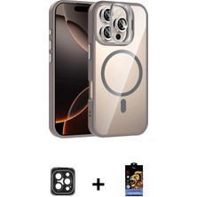 İlk El Grup Ieg™ iPhone 16 Pro Max Yadigar Asil Koleksiyonu - Siyah Buffer Hayalet Cam Ekran Koruyucu + Siyah Pvd Metal Kamera Lens
