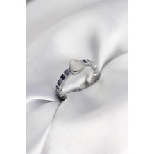 Sylar Gümüş Renk Mineli Su Kabağı Model Kadın Yüzük