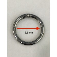 Orhan Çanta 4 Adet 2.5 cm Yaylı Yuvarlak Halka Siyah Renk