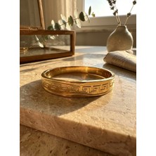 Meneva Aksesuar Antik Esintili Altın Gold Renk Paslanmaz Çelik Kelepçe
