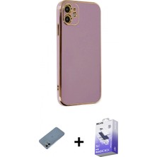 İlk El Grup Ieg™ iPhone 12 Yankı Serisi - Siyah Bilvis 5in1 5d Magic Hayalet Cam Ekran Koruyucu + Sierra Blue Shine Kamera Lens Koruma Cam