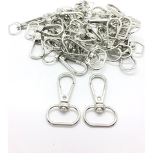 Orhan Çanta 50 Adet 2 Cm Yay Kanca Gümüş Anahtarlık Halkası - Metal Yaylı Klips