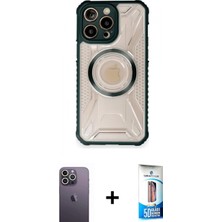İlk El Grup Ieg™ iPhone 12 Pro Max Kutup Modern - Siyah 5d Eko Cam Ekran Koruyucu + Beyaz Neon Fosforlu Kamera Lens