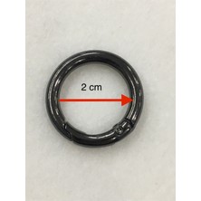 Orhan Çanta 200 Adet 2 cm Yaylı Yuvarlak Halka Siyah Renk