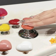 Deryora 2 Adet Tırnaklı  Klozet Basma Buton Düğmesi, Kalp Klozet Kapağı Kulpu Sifon Kulpu