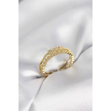 Sylar Gold Renk Minimal Yıldızlı Model Kadın Yüzük