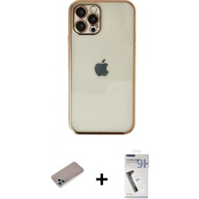 İlk El Grup Ieg™ iPhone 12 Pro Vadi Minimal - Şeffaf Uv Polymer Nano Ekran Koruyucu + Sierra Blue Shine Kamera Lens Koruma Cam