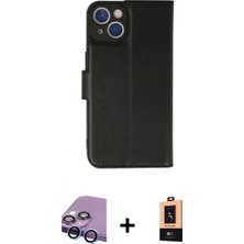 İlk El Grup Ieg™ iPhone 14 Plus Siluet Işık Serisi - Şeffaf Maxco Cam Ekran Koruyucu + Mavi Raze Metal Kamera Lens