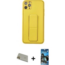 İlk El Grup Ieg™ iPhone 11 Pro Max Akış Doku - Siyah 34D Izgaralı Cam + Gold Rainbow Kamera Lens Koruma Cam