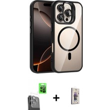 İlk El Grup Ieg™ iPhone 16 Pro Max Yadigar Asil Koleksiyonu - Siyah Bilvis 3D Cam Ekran Koruyucu + Siyah Raze Metal Kamera Lens