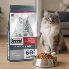 Decent Tavuklu Yetişkin Kedi Maması 1,5 kg Hairball Control Tavuk & Pirinç Yetişkin Kedi Maması