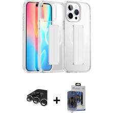 İlk El Grup Ieg™ iPhone 15 Pro Max Nova Işık Koleksiyonu - Siyah Vanessa Magic Cam + Gümüş Raze Metal Kamera Lens
